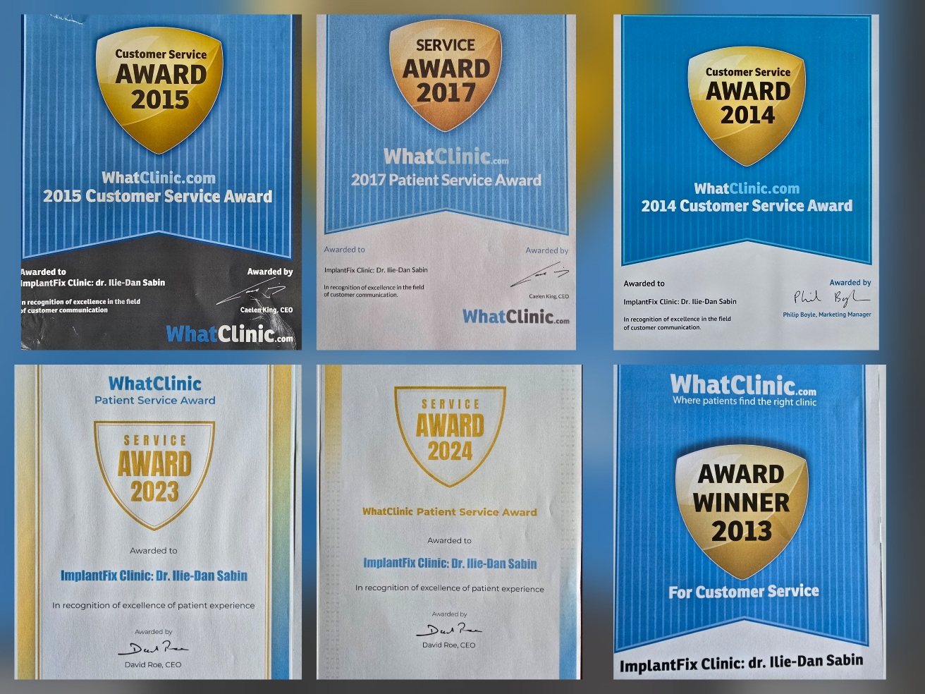 ImplantFix Clinica premiata din 2013, cu 10 distinctii anuale, pe WhatClinic